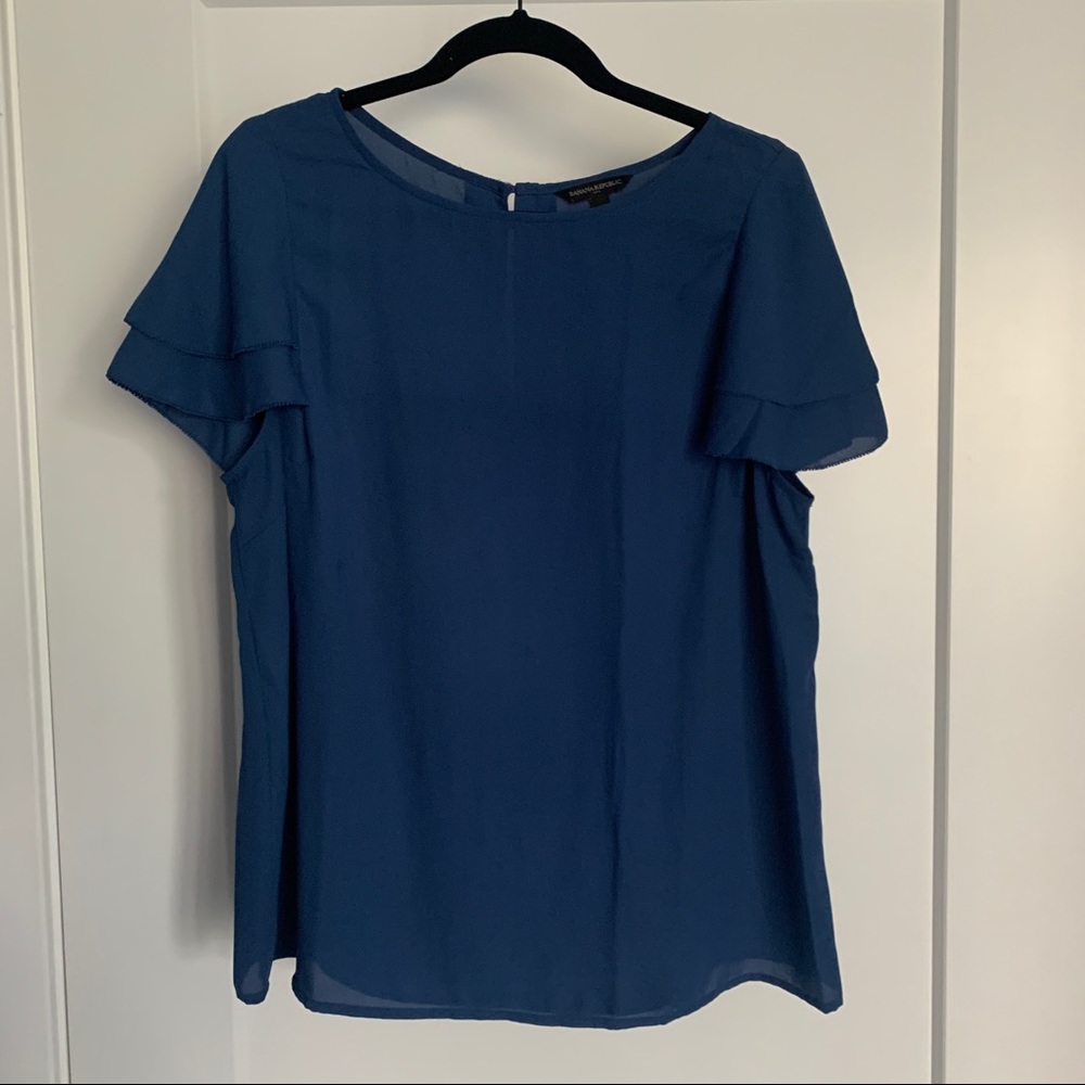 Banana Republic Blue Pleated Top